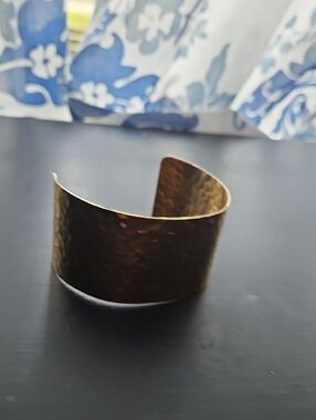 Hammered Gold Cuff Bracelet - Women's Fashion Jewelry